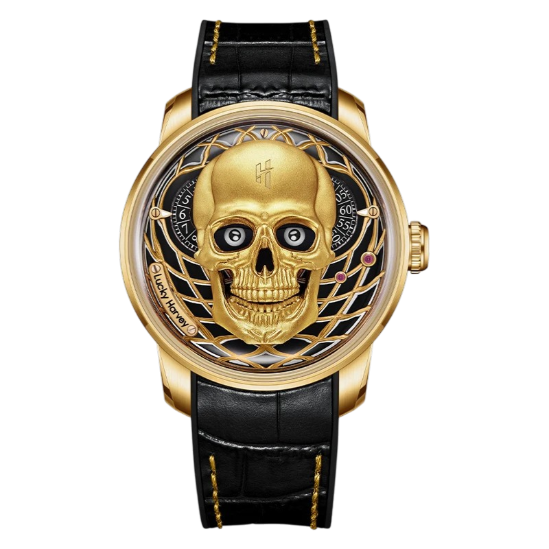 Lucky Harvey ZLS204 - Aut - gold skull watch
