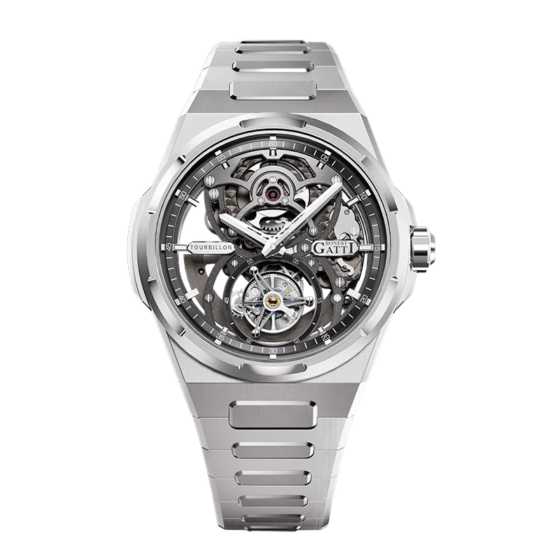 BONEST GATTI BG7004 - Mec - silver skeleton dial