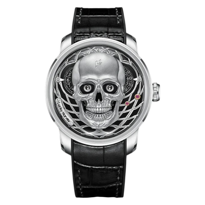 Lucky Harvey ZLS204 - Aut - silver skull watch