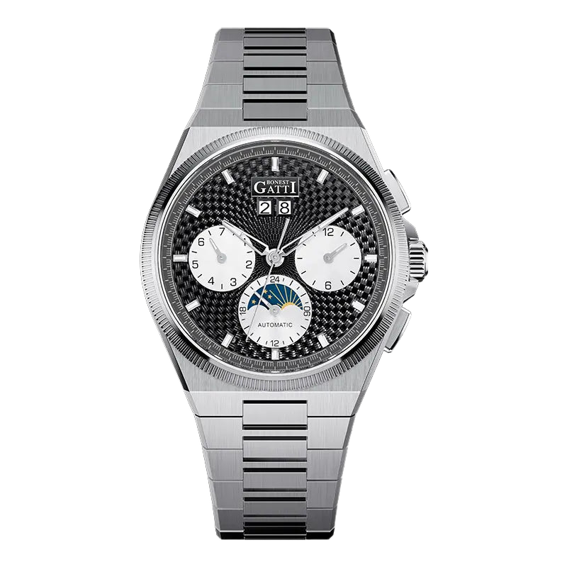BONEST GATTI BG8006 - Aut - black dial, carbon texture