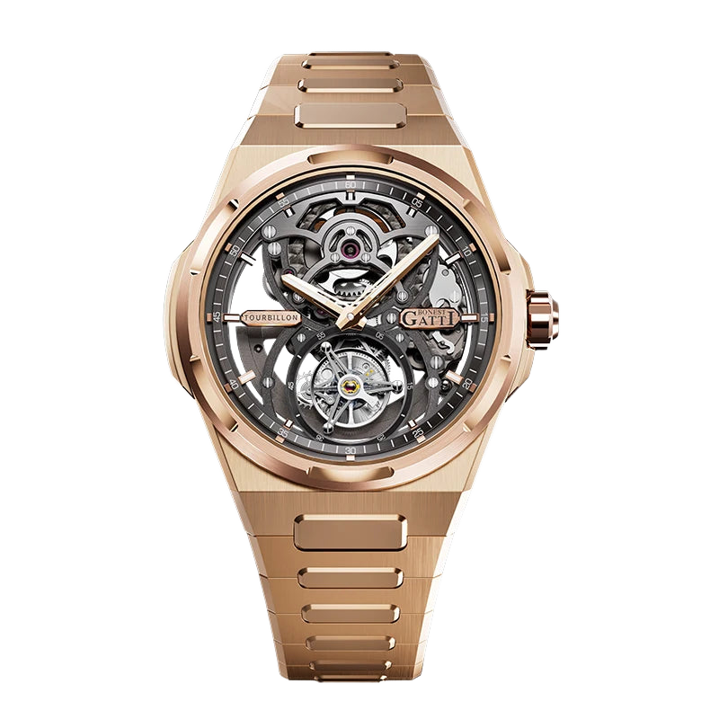 BONEST GATTI BG7004 - Mec - gold skeleton dial