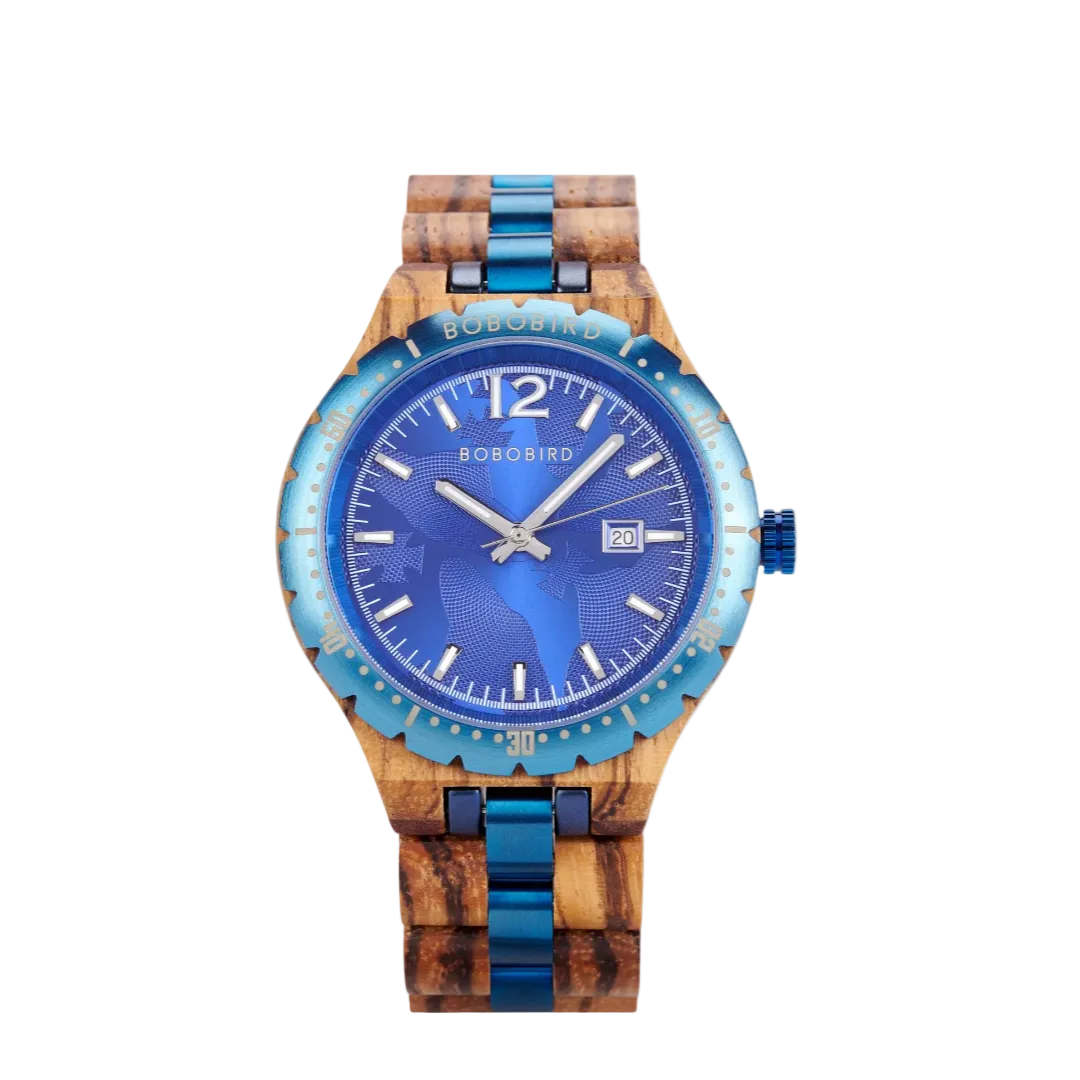 BOBO BIRD GT179 - Men's L - blue watch front view