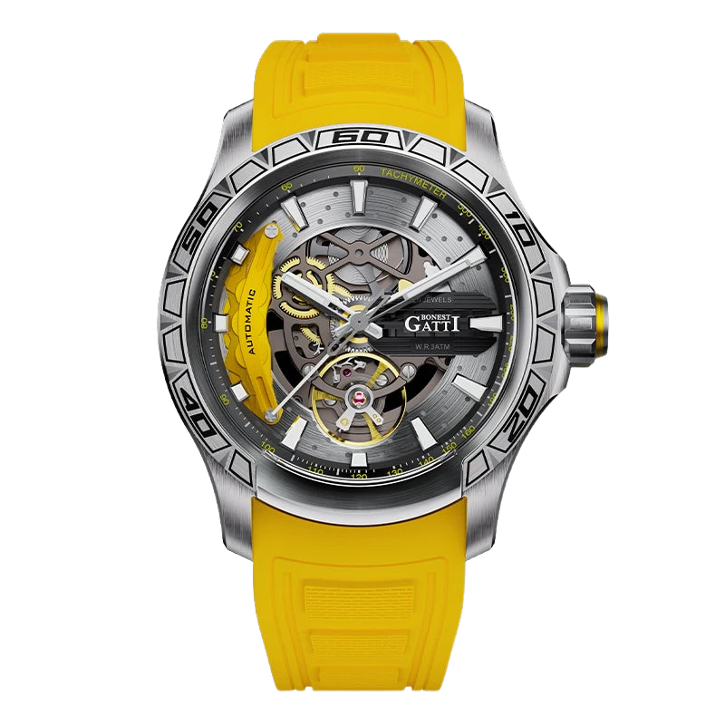 BONEST GATTI BG4005 - Men - front view, yellow strap