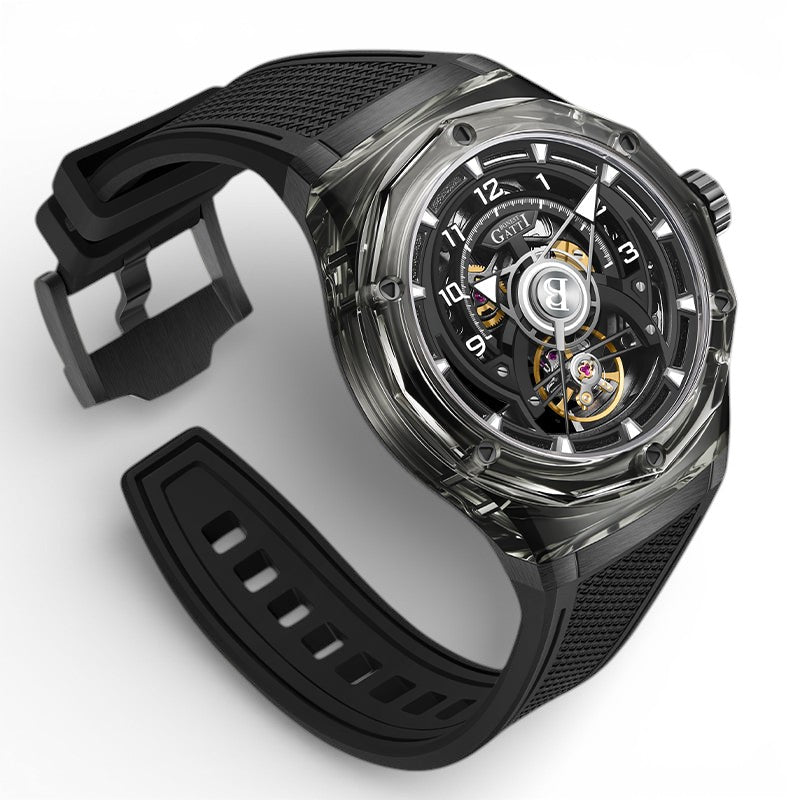 BONEST GATTI BG6003 – Mechanical Skeleton Watch with Sapphire Crystal & Transparent Acrylic Case breitvacher