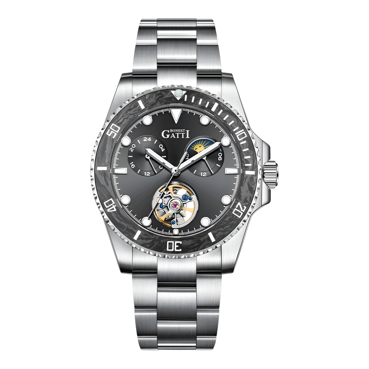 BONEST GATTI BG8003 - Men's Automatic Skeleton Watch with Sapphire Crystal breitvacher