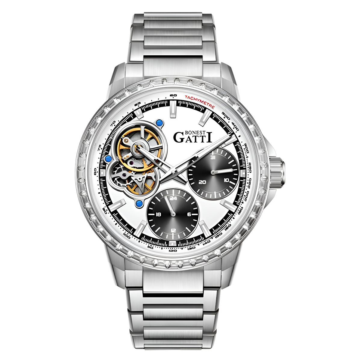 BONEST GATTI BG8802 – Front View White Dial