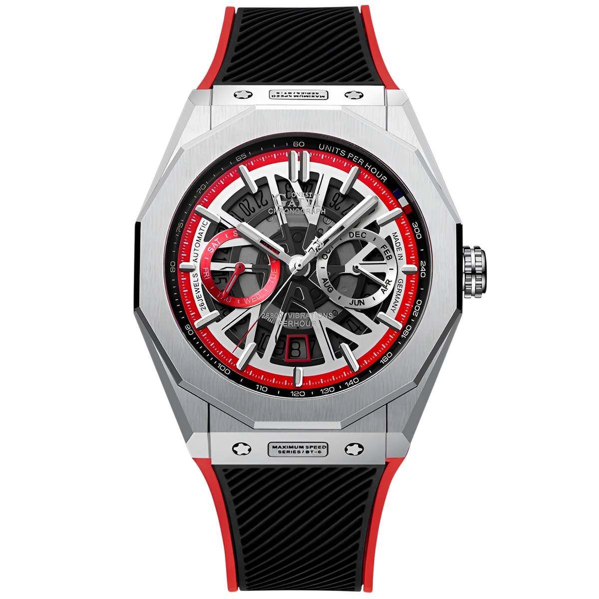 BONEST GATTI BG9601 – Crimson Pulse Edition with red highlights and precision mechanical chronograph
