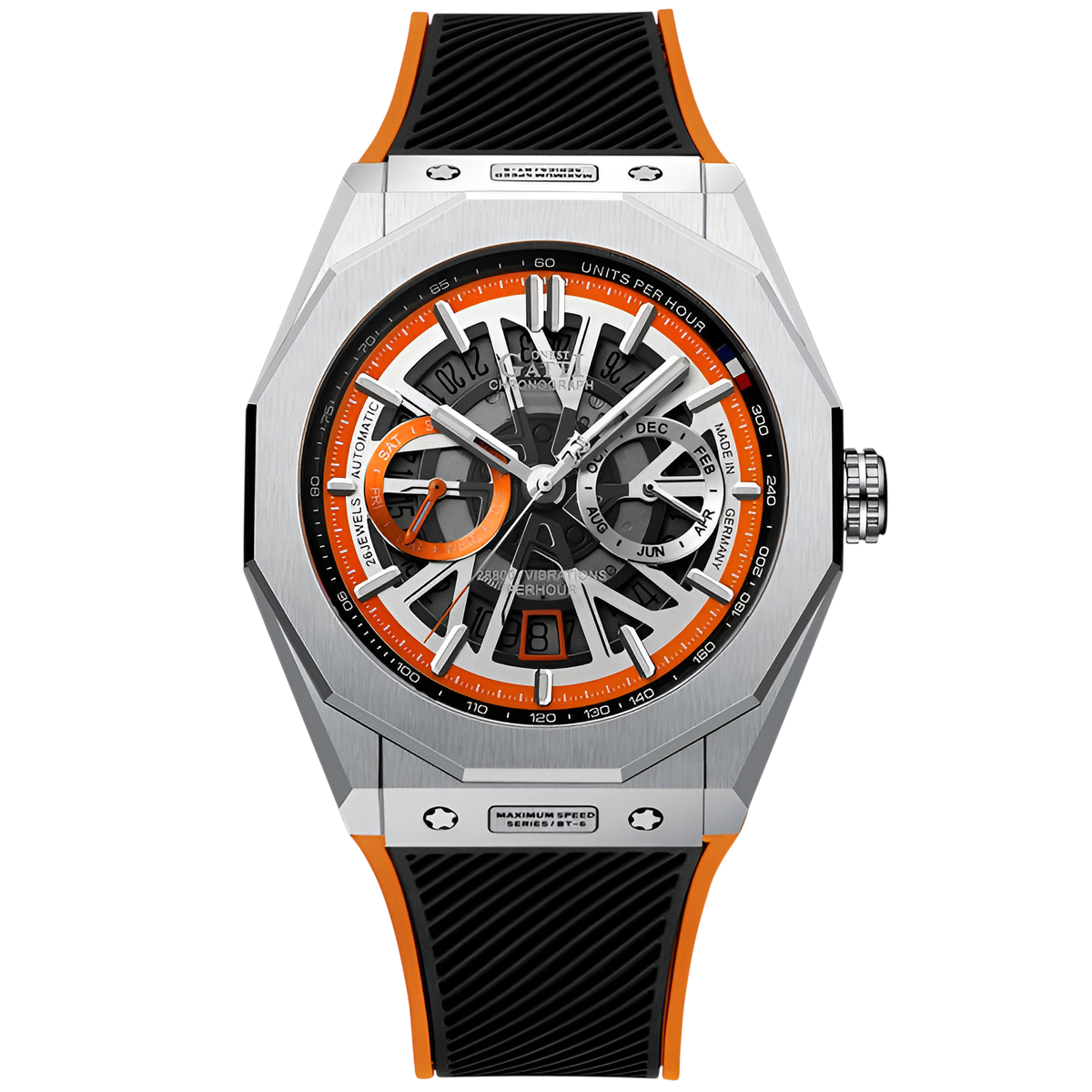 BONEST GATTI BG9601 – Inferno Orange Edition featuring sport chronograph and brushed steel case