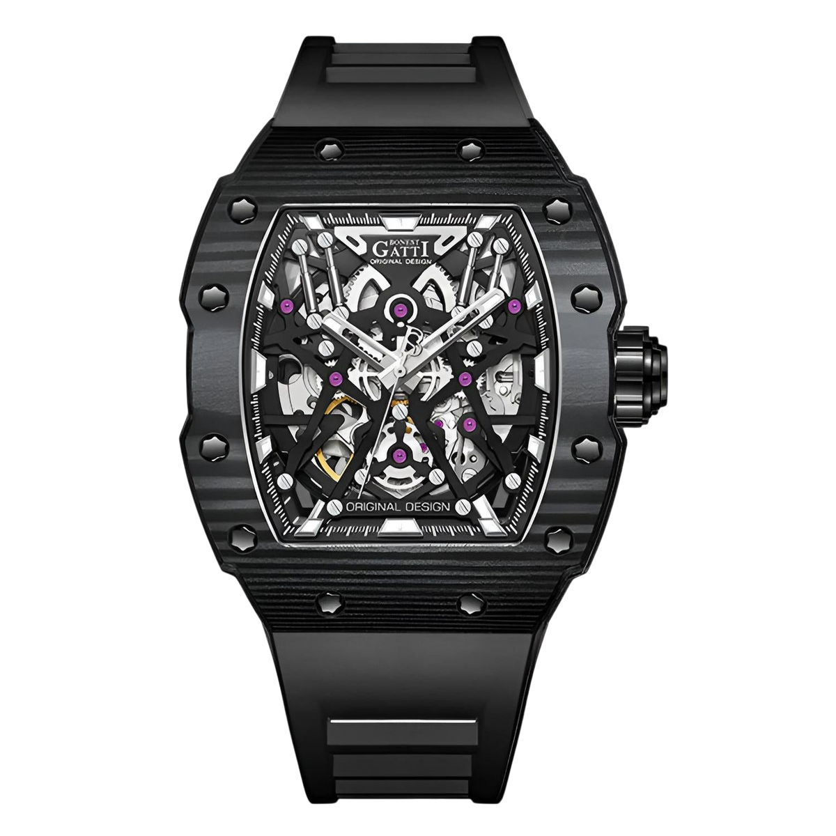 BONEST GATTI BG9907 – Shadow Carbon Edition with matte carbon case and black strap