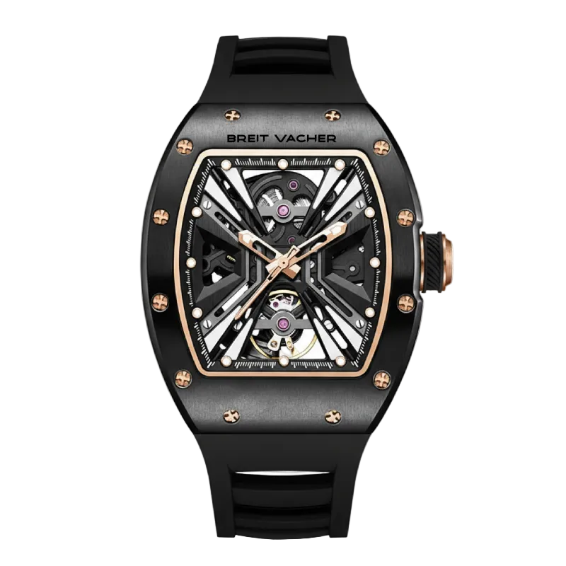 BREAITVACHER 91904 - Auto - black case, skeleton dial