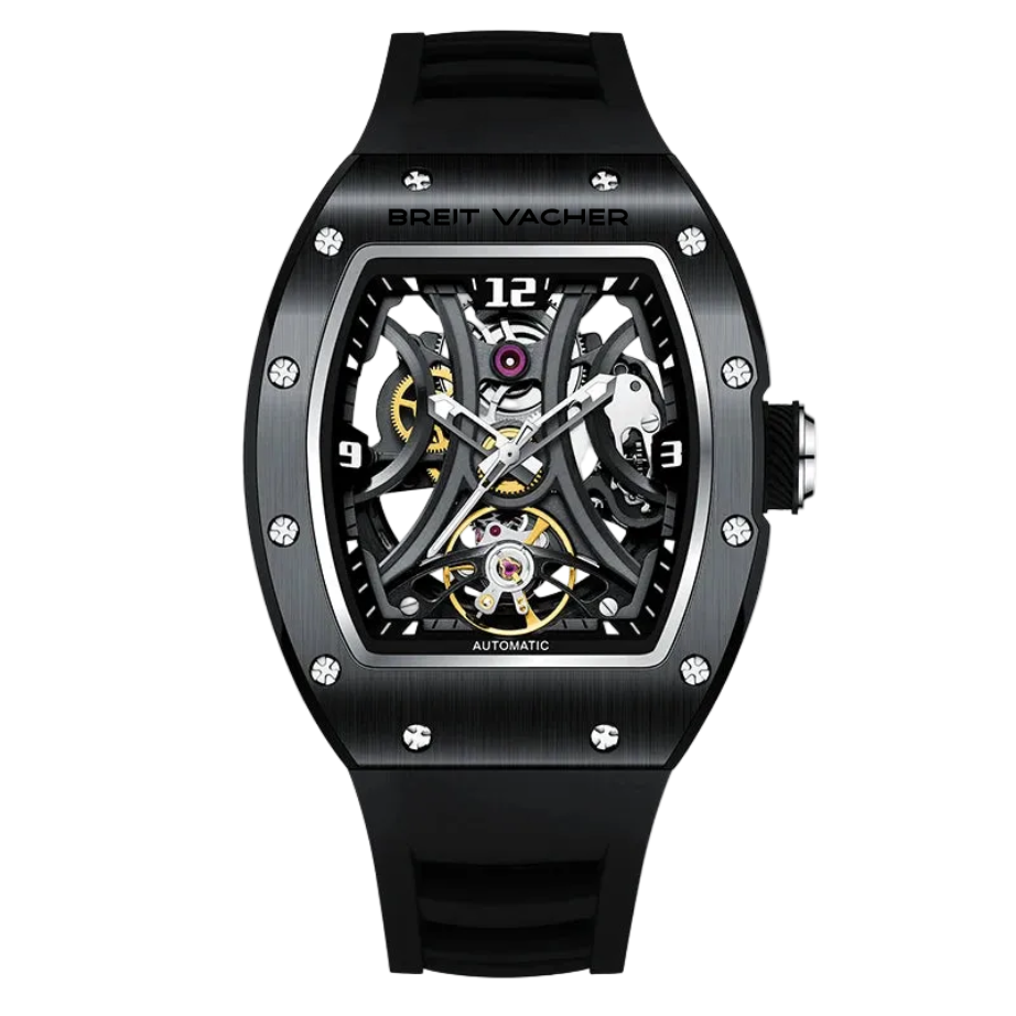 BREITVACHER 919011 - Automatic Mechanical Watch Elegant Design Black Front