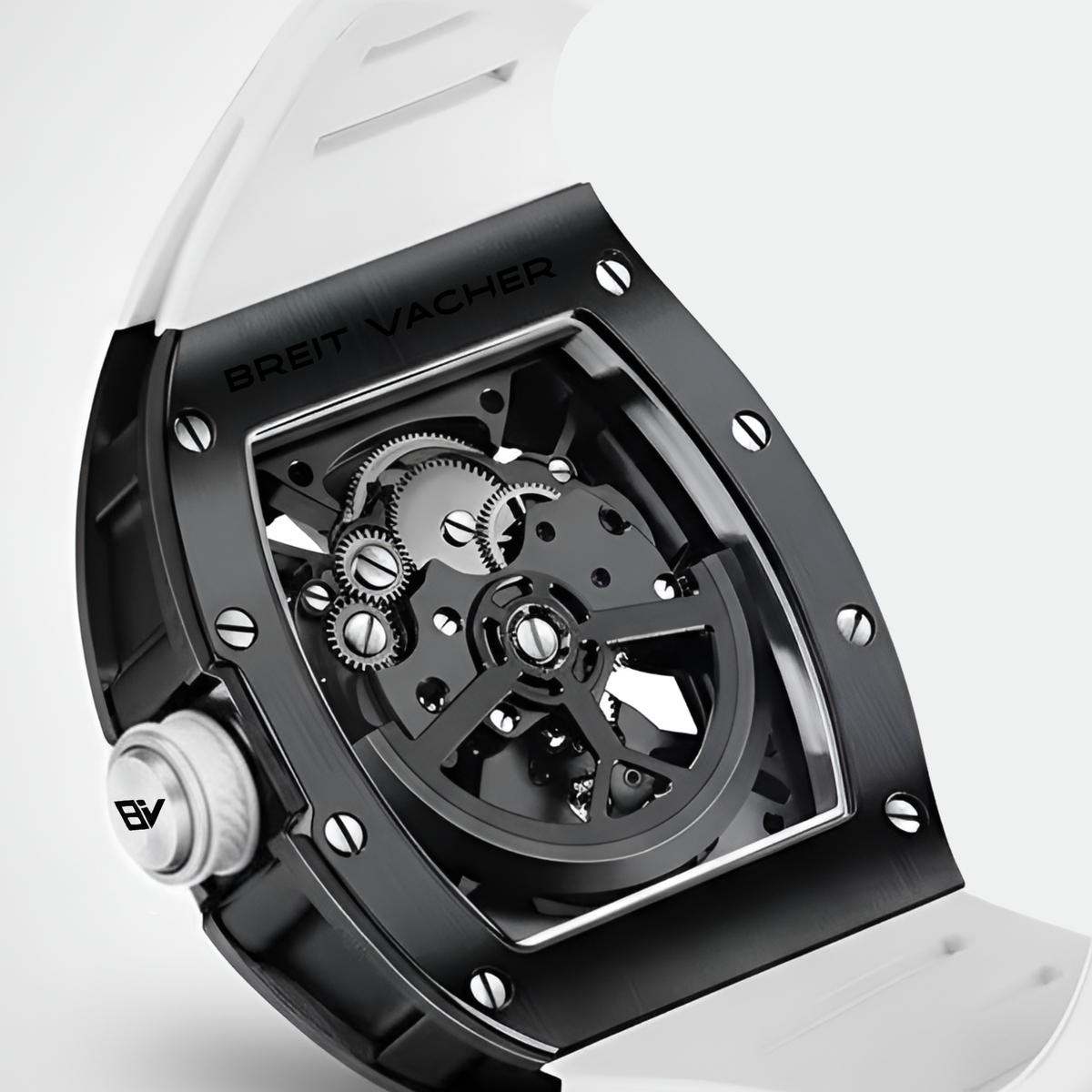 BREITVACHER 919013 - Quar - case back view, automatic rotor, gears