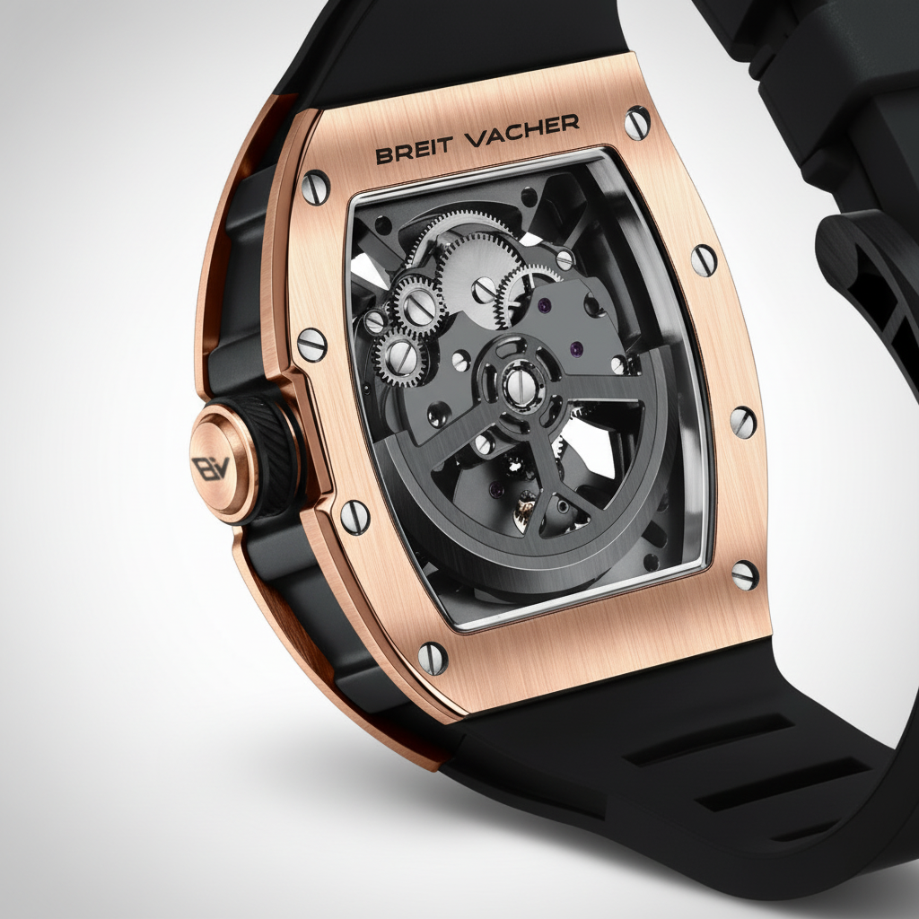 BREITVACHER 91901 - Mecha - Exhibition back, visible movement