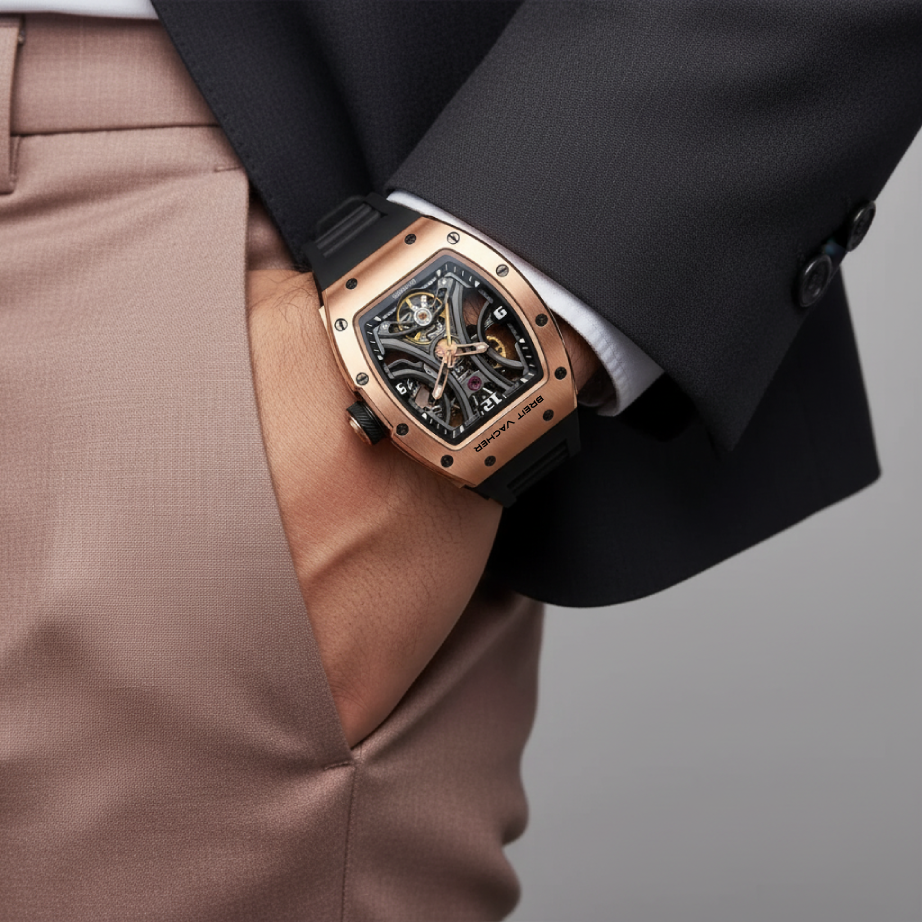 BREITVACHER 91901 - Mecha - On-wrist, rose gold, business attire