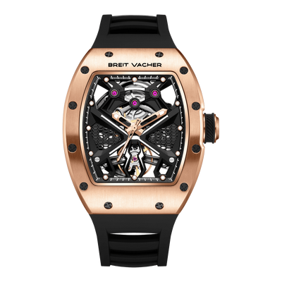 BREITVACHER 91905 - Autom - front view, rose gold, skeleton dial