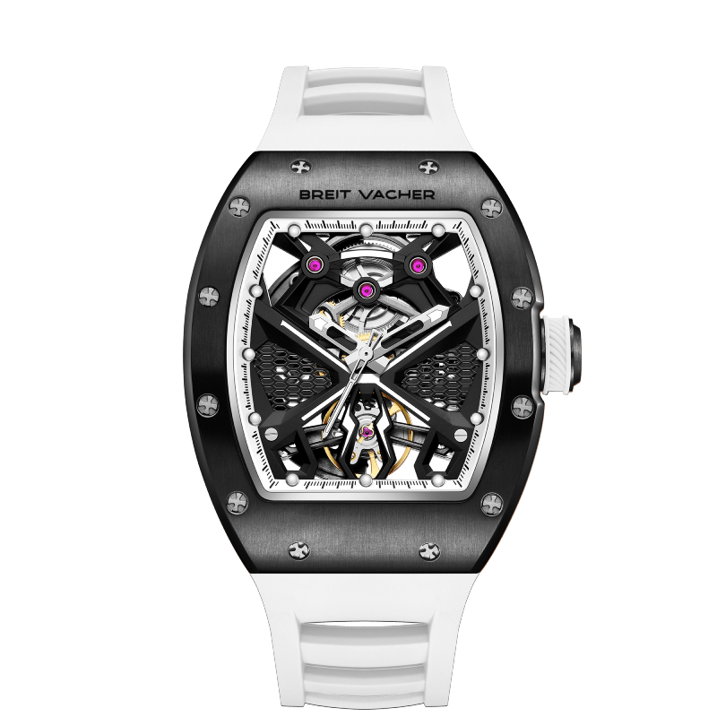 BREITVACHER 91905 - Autom - front view, White, skeleton dial