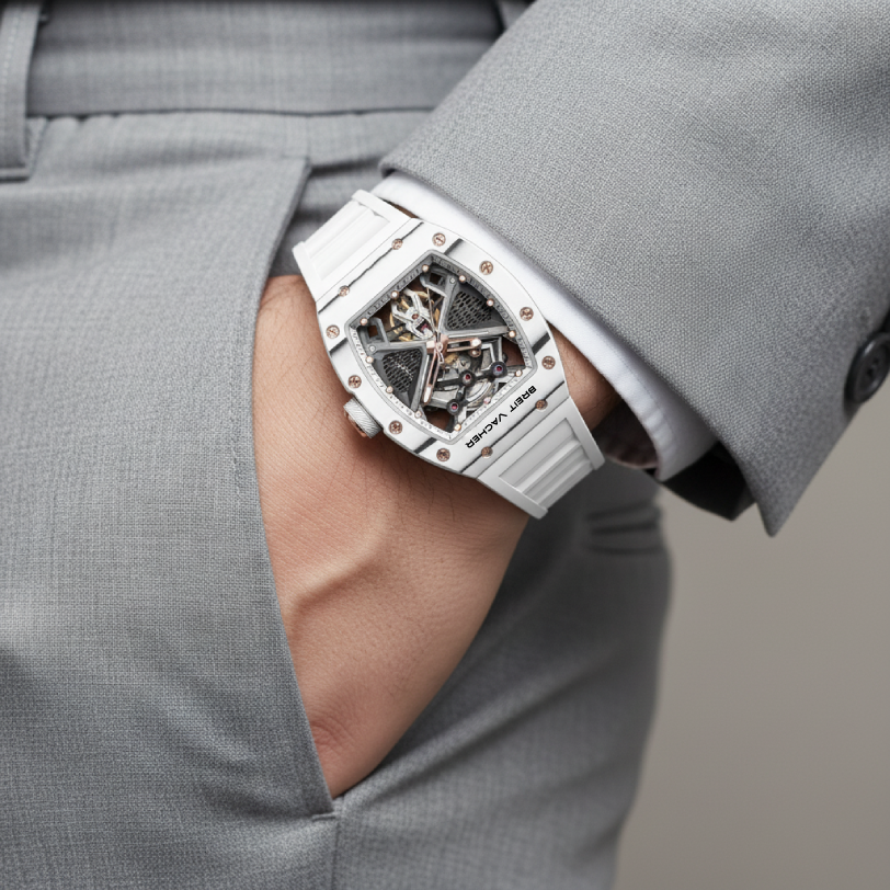 BREITVACHER 91905 - Men A - On wrist, light gray suit, elegant style
