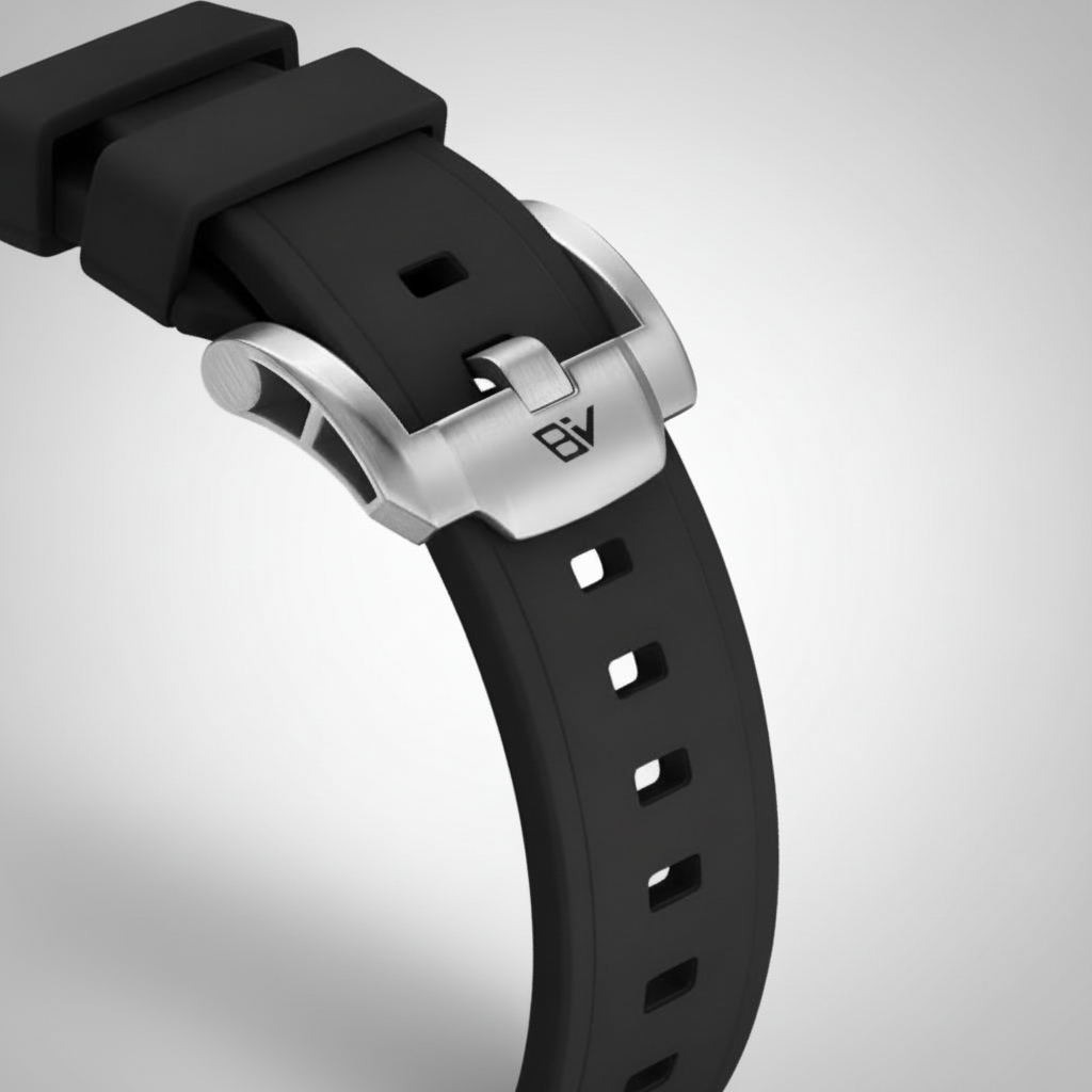BREITVACHER 91981 - Men A - buckle detail, branded clasp, strap texture