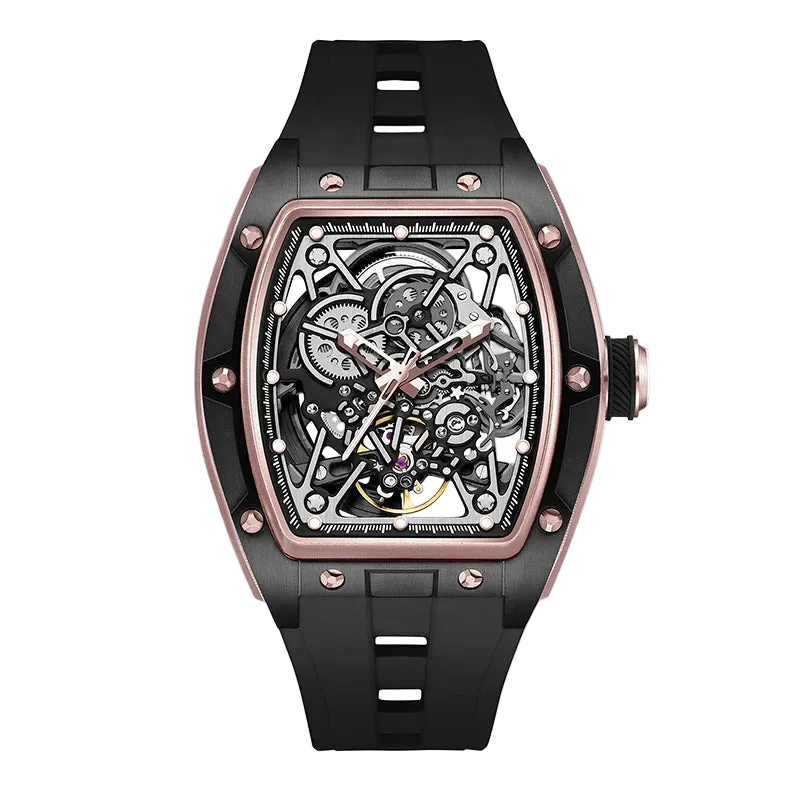 BREITVACHER 91983 - Autom - front view, strap black, skeleton dial