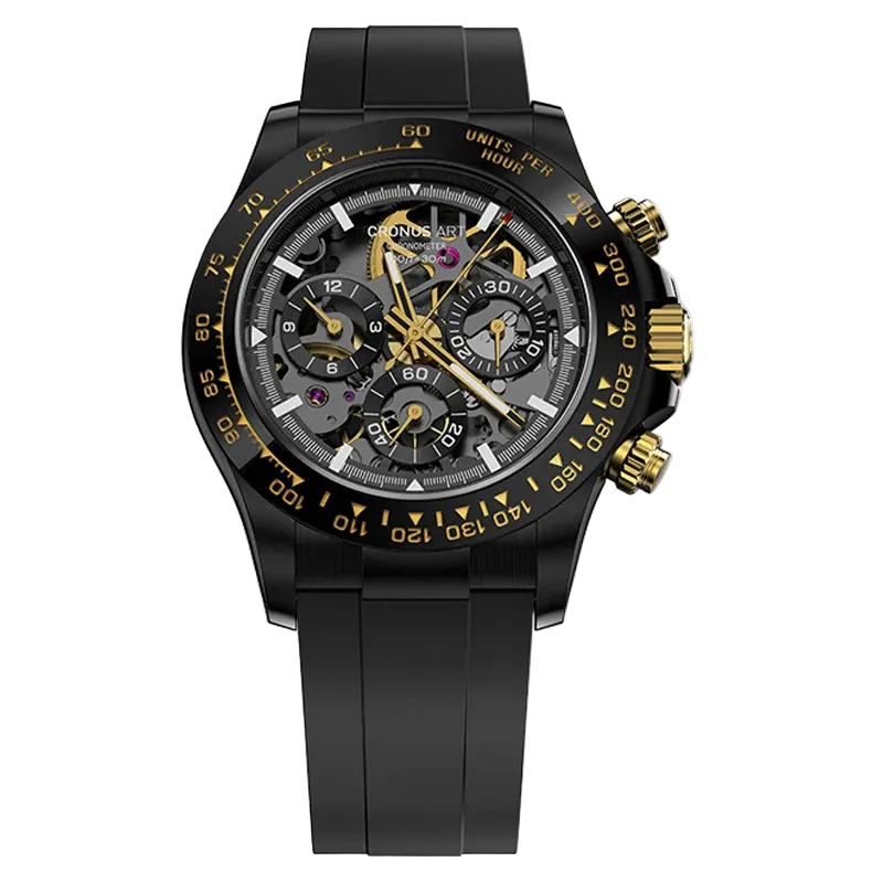 CRONUSART CM015-003 - Men - black gold watch
