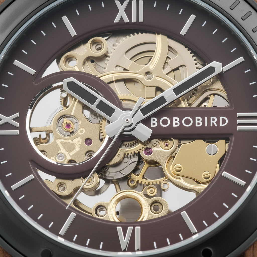 BOBO BIRD GQ029-5 - Mecha - bamboo wood, black dial
