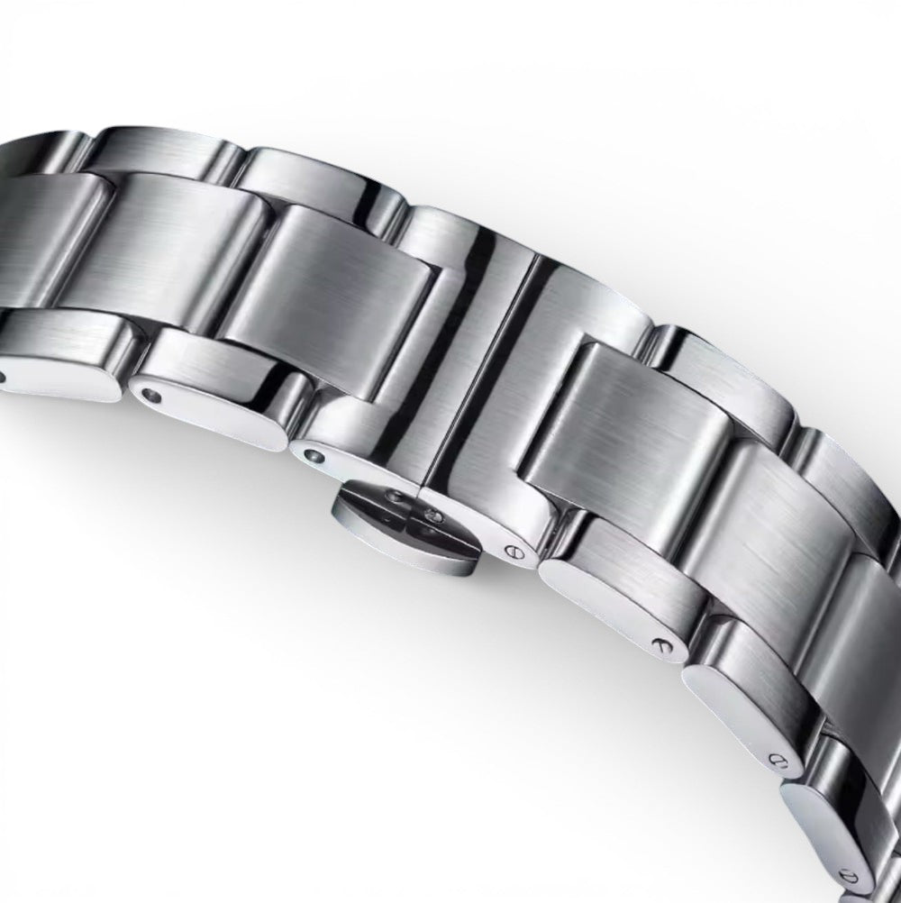 onest Gatti BG8003 stainless steel bracelet close up showing brushed metal finish and solid links