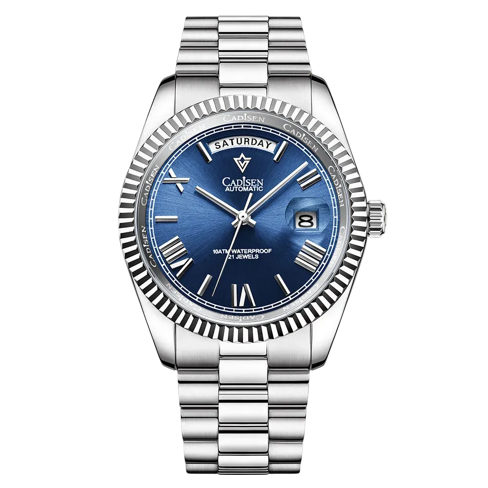 CADISEN 8185 - Automatic - Front view, blue dial