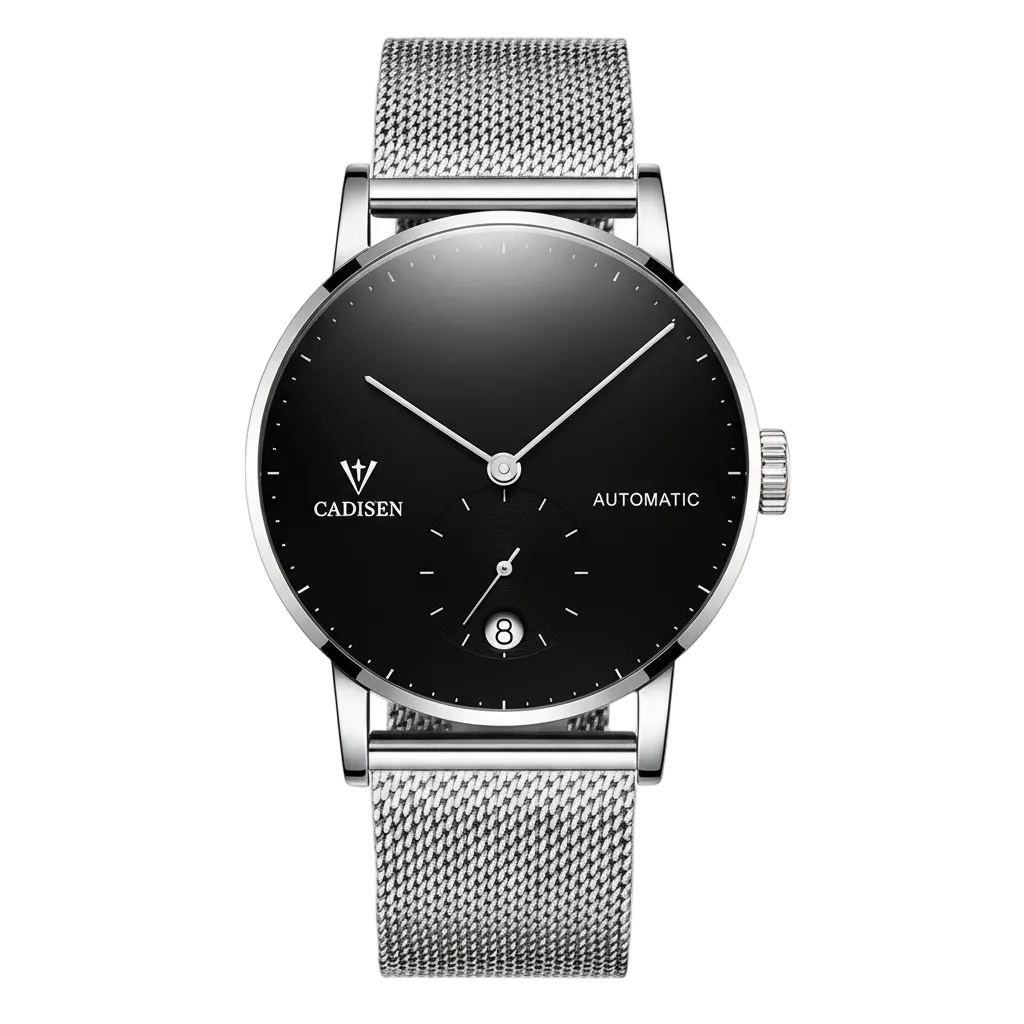 CADISEN C1030 - Automatic - Black dial, silver case