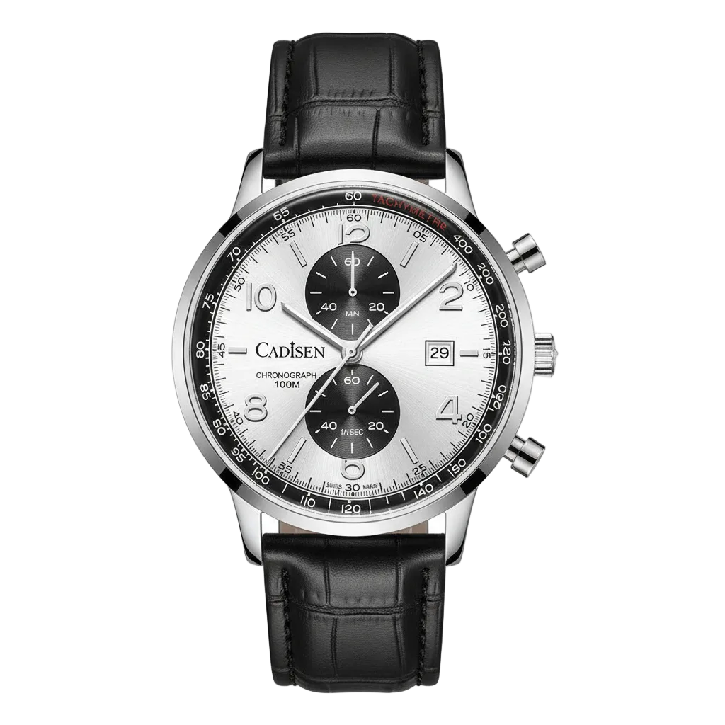 CADISEN C7065 - Men Quart -black strap white dial