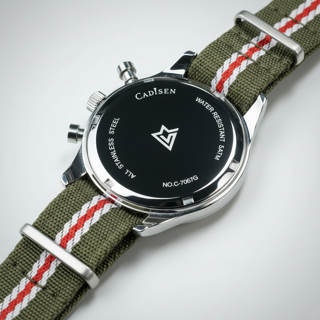 CADISEN C7067 - Quartz Watches For Men Chronograph Caseback