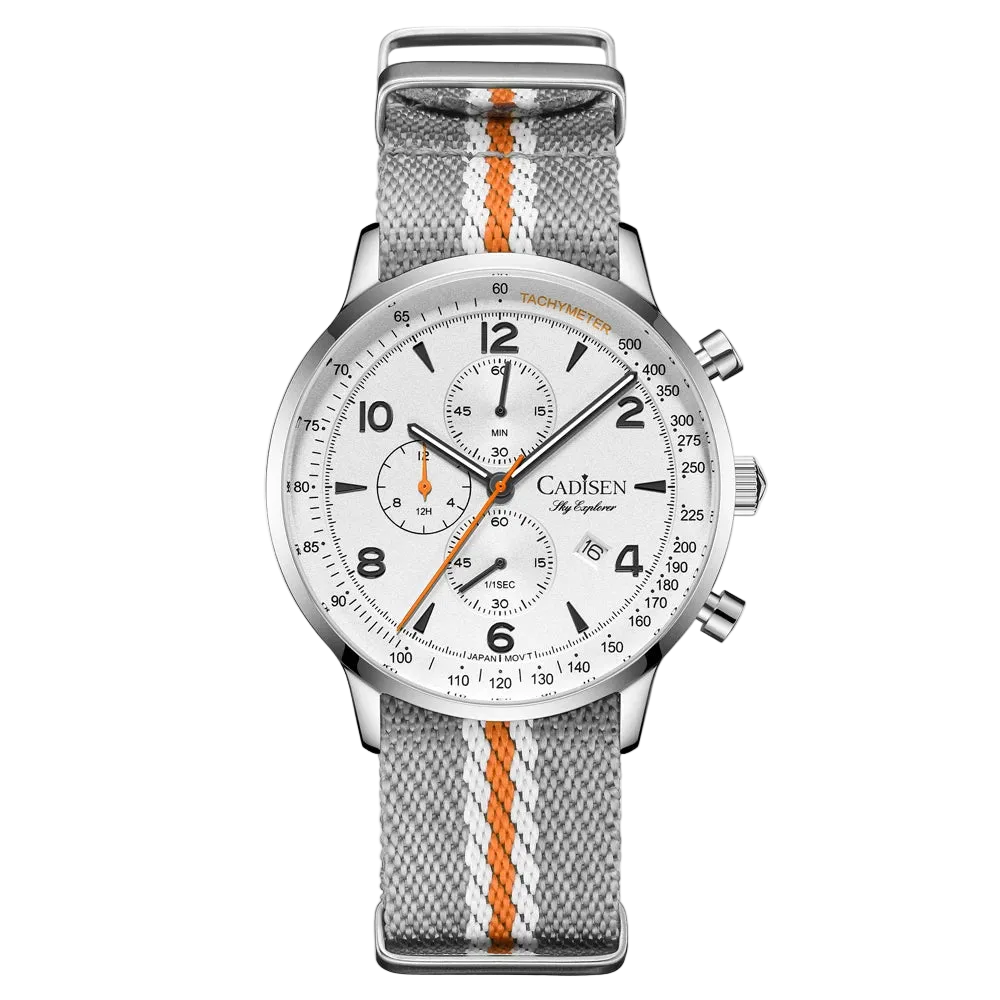 CADISEN C7067 - Quartz Watches For Men Chronograph Full watch White