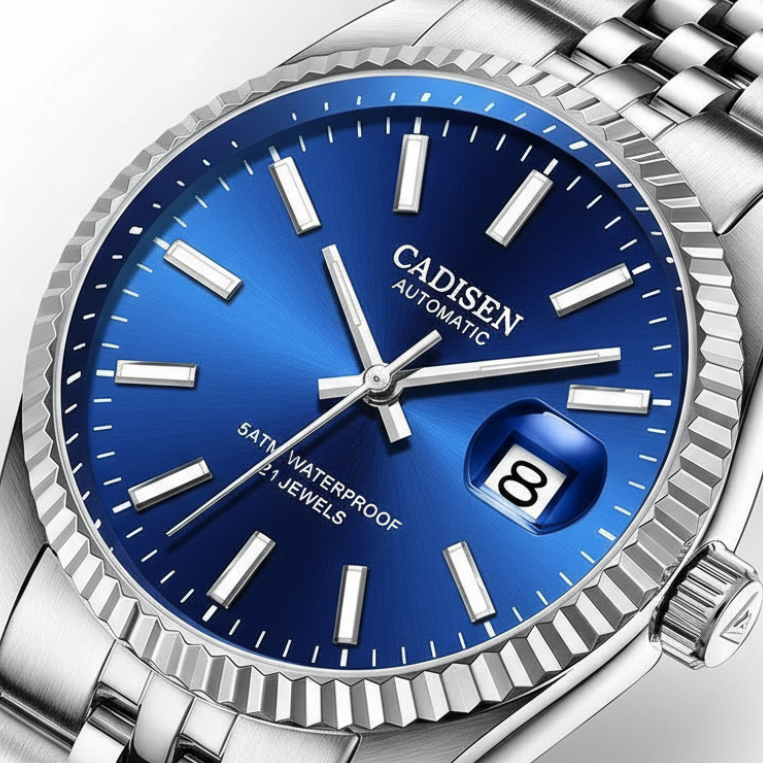 CADISEN C8053 - Men Autom - dial close-up, sunburst effect, date window