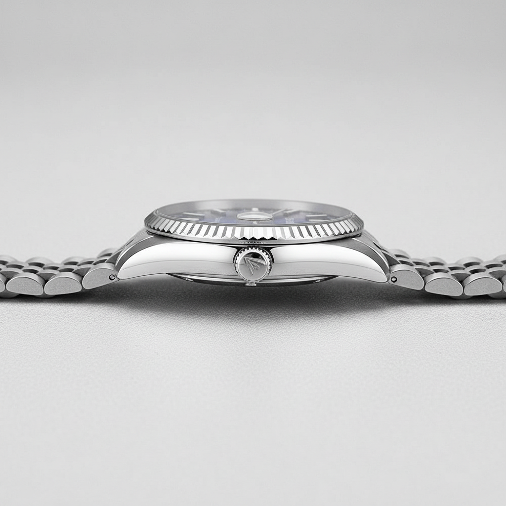 CADISEN C8053 - Men Autom - side profile, crown detail, case thickness