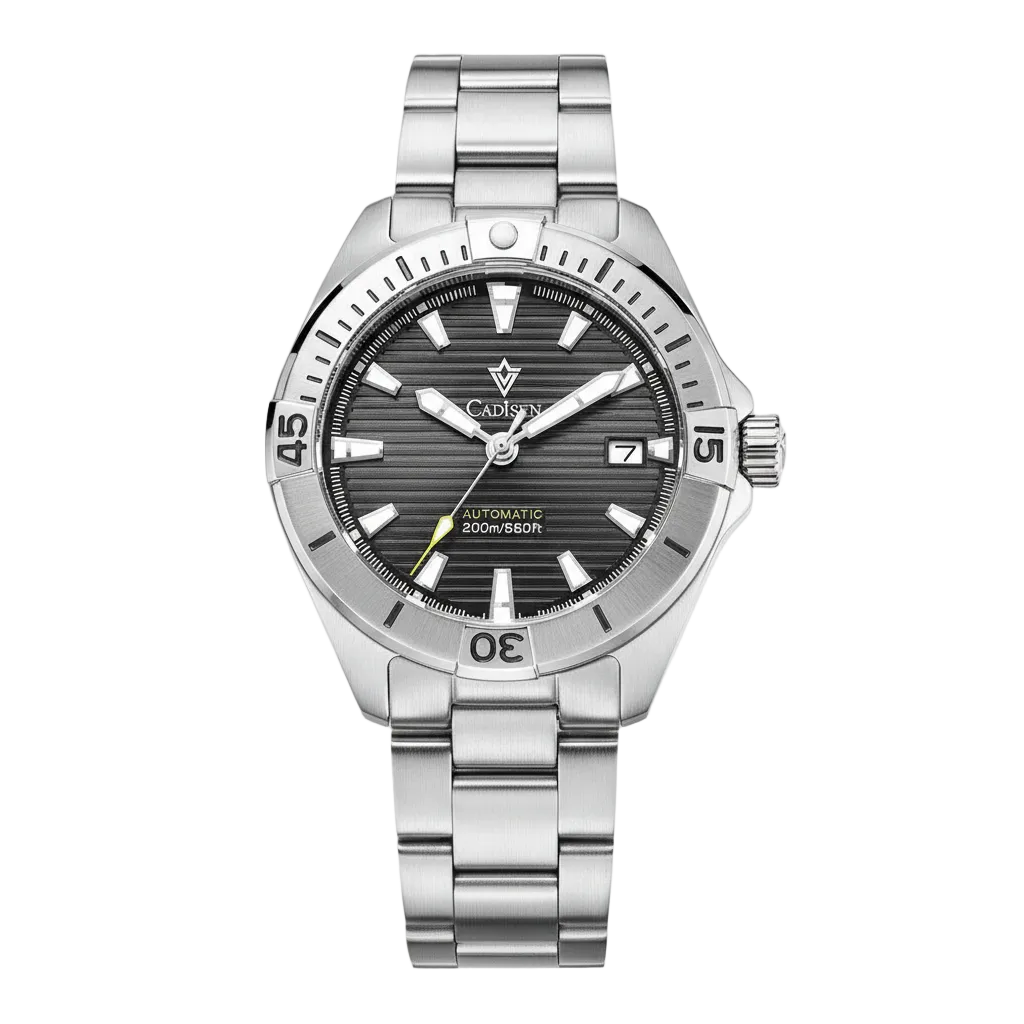 CADISEN C8218 - Mechanica - Gray dial, steel bracelet, front view