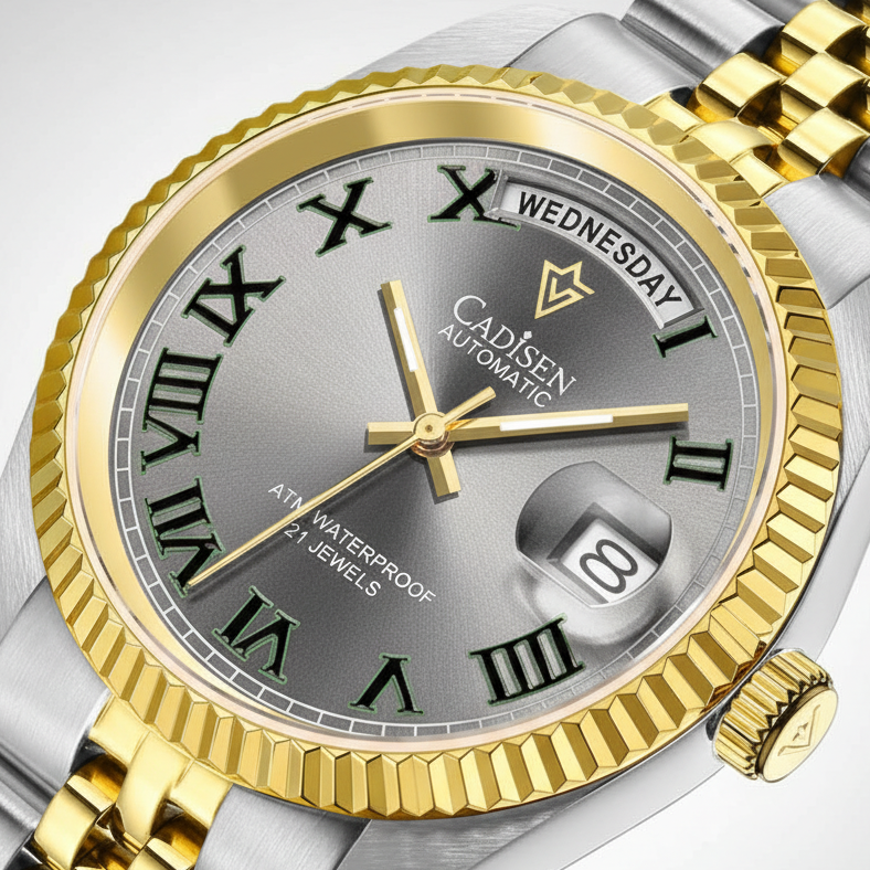 CADISEN C8228 - Men Mecha - Dial close-up, day-date window
