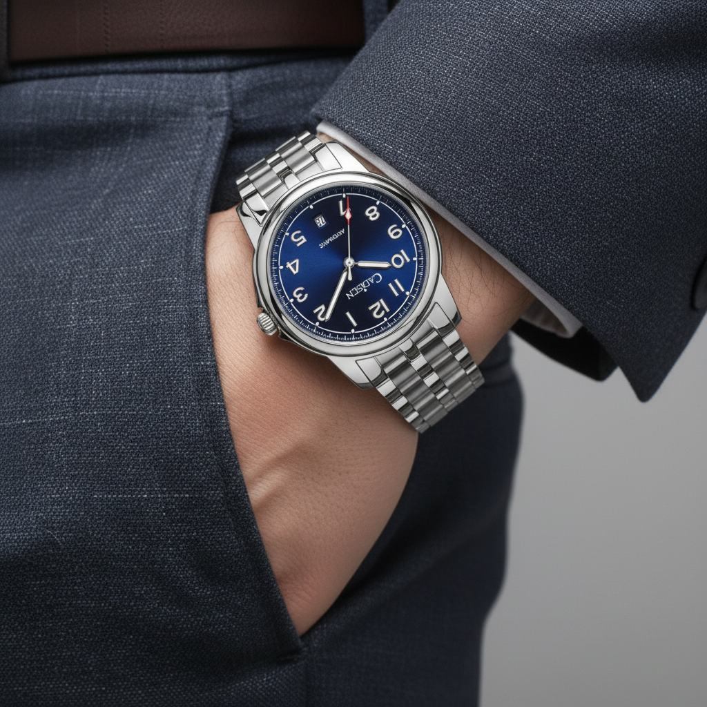 CADISEN C8235 - Blue dial, wrist shot