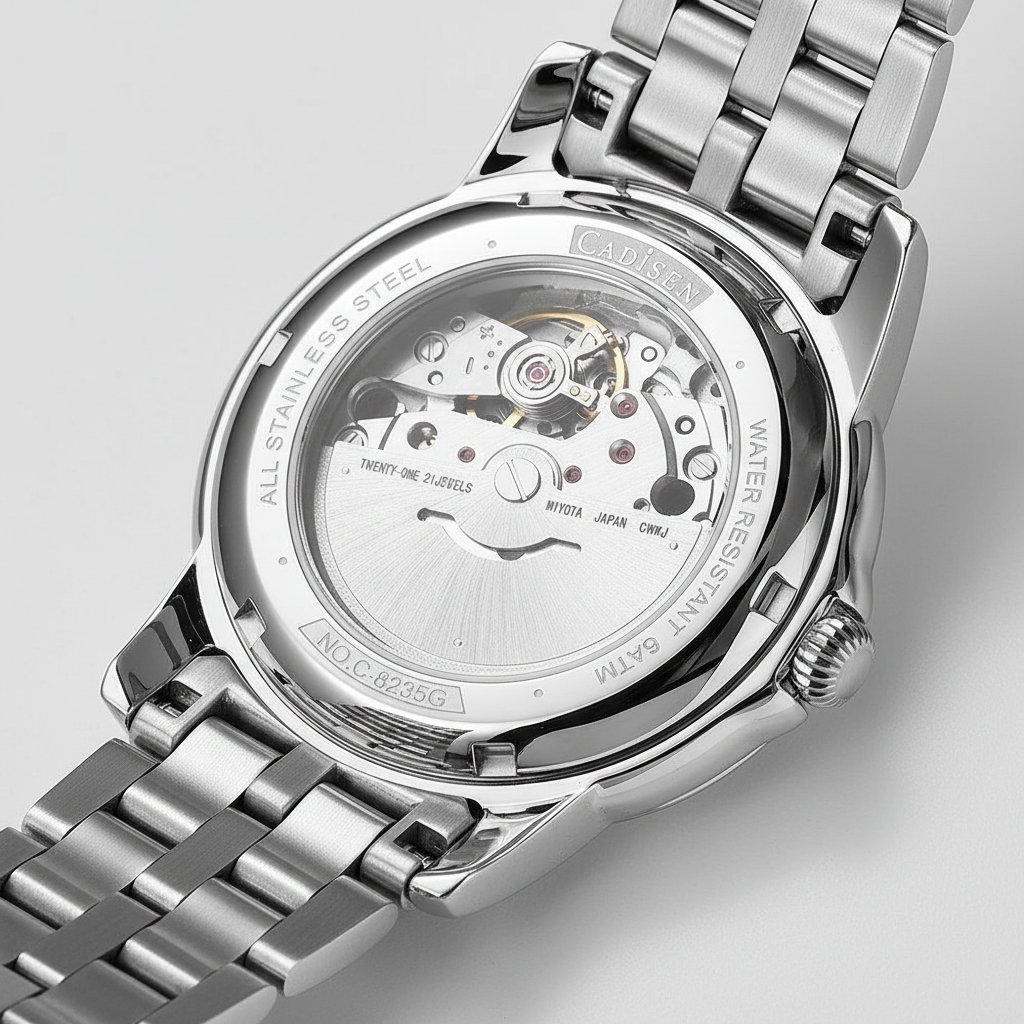CADISEN C8235 - Exhibition caseback, automatic movement