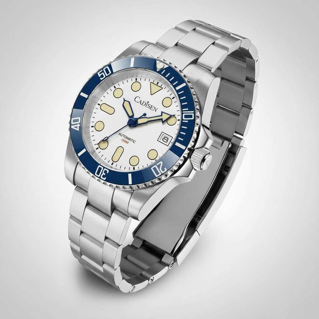 CADISEN C8238 - Automatic Mechanical Watch - Stainless Steel Angled