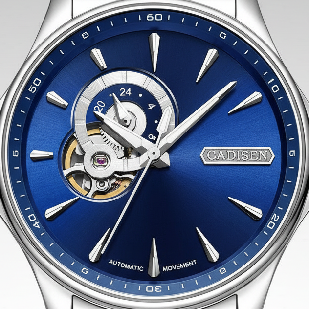 Cadisen C8168 - Men Autom - Dial close-up, open balance