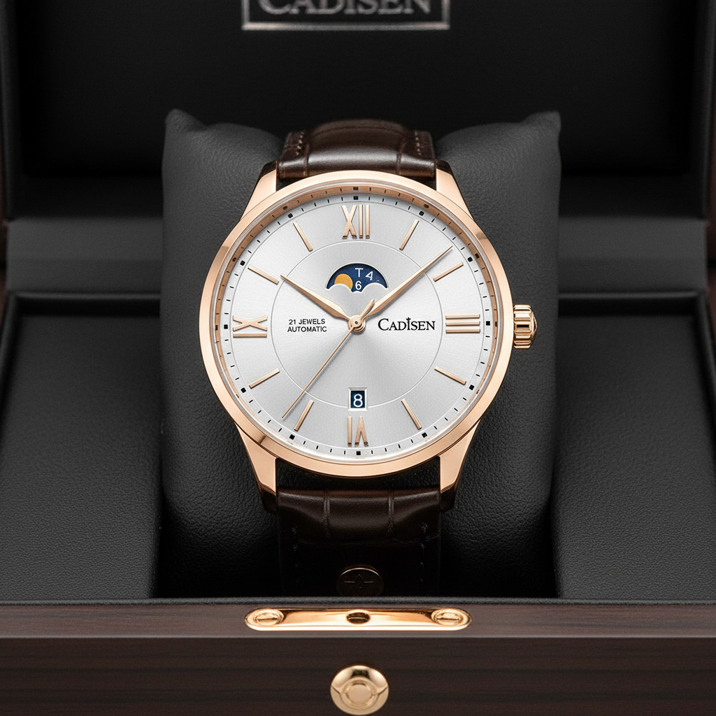 Cadisen C8188 - Automatic - presentation box, luxury packaging, dark wood