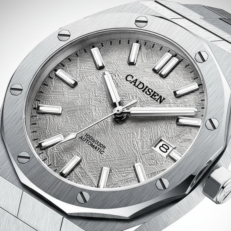 Cadisen C8193 - Men Autom - Close up textured dial