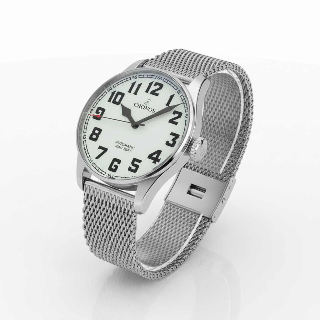 Cronos L6001 - The Ultima - Angled, mesh bracelet