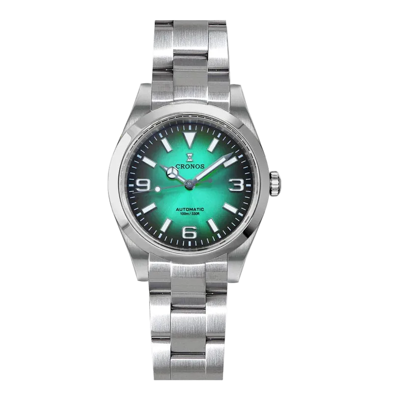 Cronos L6019 - Men's cron - green dial, sunburst finish