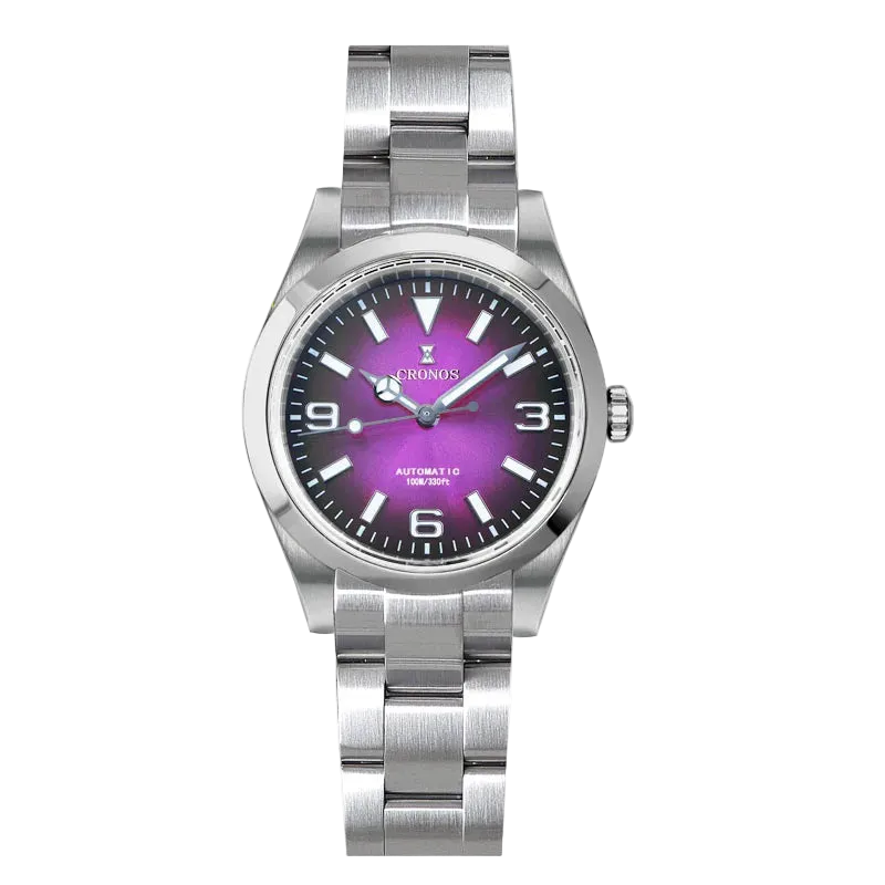 Cronos L6019 - Men's cron - purple dial, sunburst finish