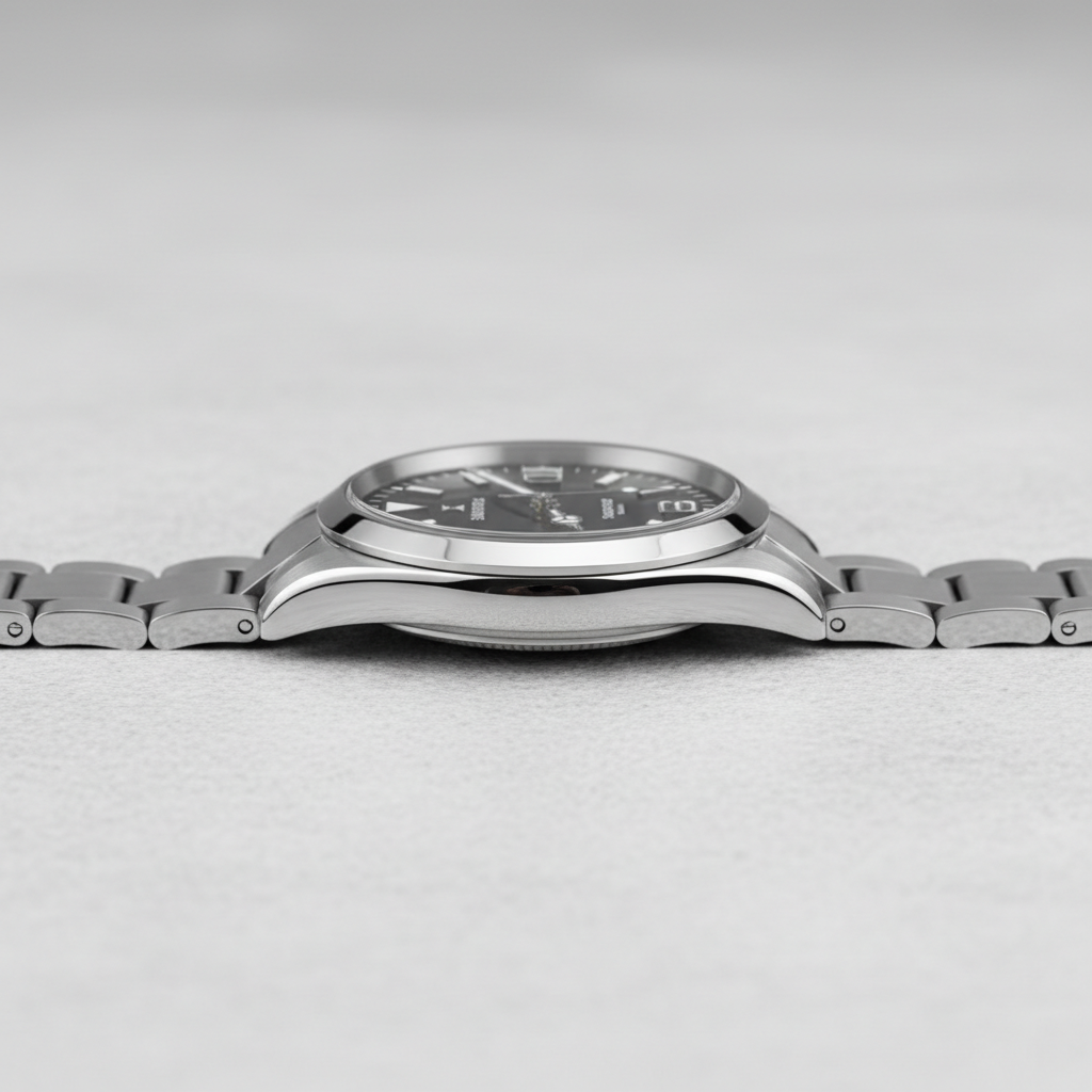 Cronos L6019 - Men's cron - polished case, brushed links