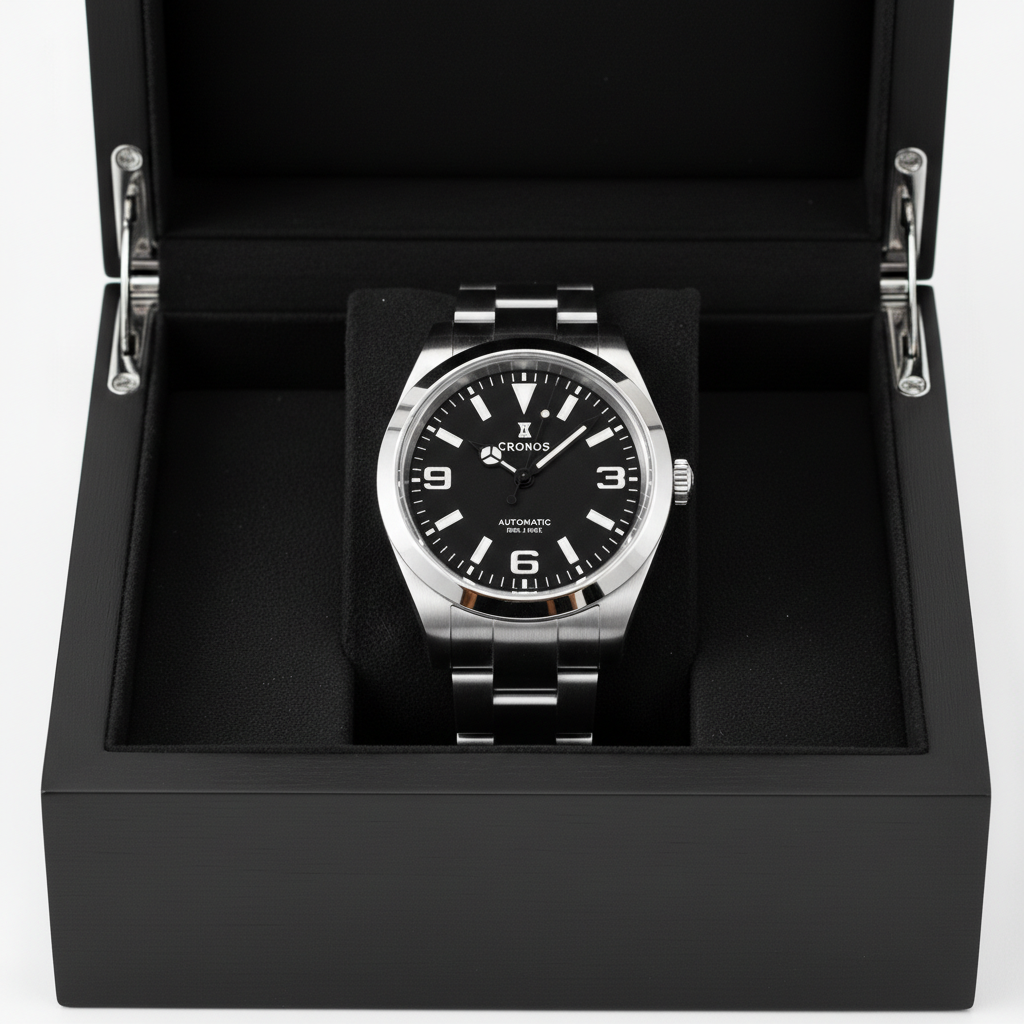 Cronos L6019 - Men's cron - stainless steel, purple dial