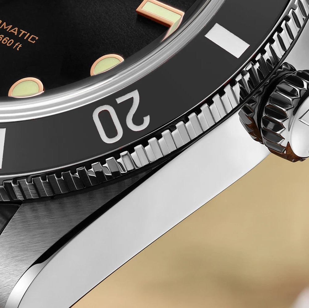 Cronos L6024 – Men’s cronos diver watch – Ocean Shadow Black Bezel – 200m Sapphire Automatic