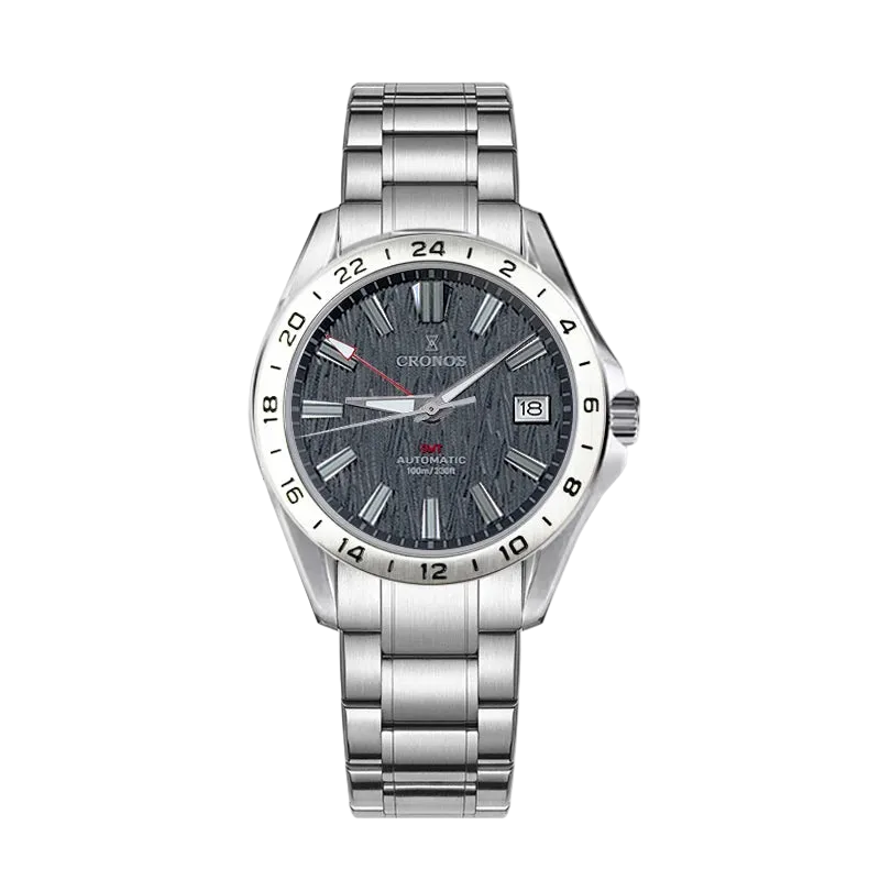 Cronos L6029 V2 - Men's C - grey dial, GMT watch