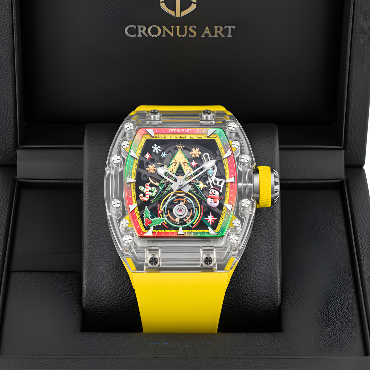 CRONUSART CM001-076 Men’s Automatic Watch – Christmas Skeleton Edition luxury box Christmas dial