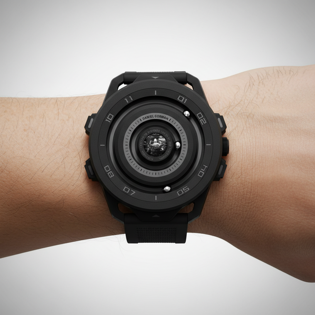 Daniel Gorman DG0525KK - on wrist black unique face